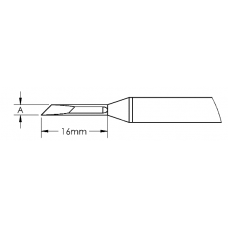 Картридж-наконечник GTC, ножевидный, 6.0X16.0MM, 45град.