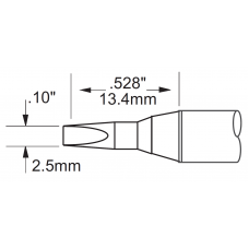 Наконечник для PS900, клин удлиненный 2.5х14.3мм
