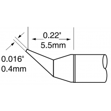 Картридж-наконечник для MX-UF, конус изогнутый, 0.4х5.5мм
