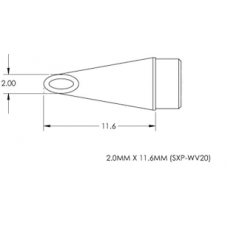 Картридж-наконечник для СV/MX, миниволна, 2.0х11.6мм (замена SMTC-8185V1)