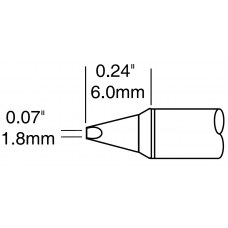 Картридж-наконечник для СV/MX, клин 1.78х6мм (замена STTC-537P)