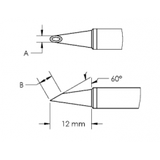 Картридж-наконечник GTC, миниволна, вогнут. 1.0X12.0MM, 60град.