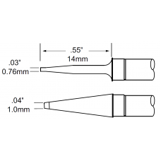 Картриджи-наконечники для MFR-H4-TW, шпатель, 1.0х14мм (пара)