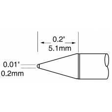 Картридж-наконечник для MX-UF, конус, 0.2х5.0мм