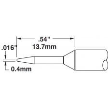 Картридж-наконечник для СV/MX, конус тонкий удлиненный 0.4х13.7мм (замена STTC-806V1)