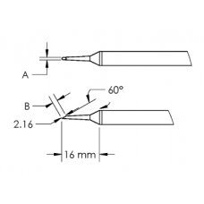 Картридж-наконечник GTC, миниволна, 4.0X16.0MM, 60град.
