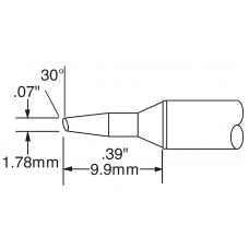 Картридж-наконечник для СV/MX, скос 30° 1.78х9.9мм (замена STTC-135)