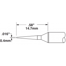 Картридж-наконечник для СV/MX, конус удлиненный 0.4х14.7мм (замена STTC-845V1)
