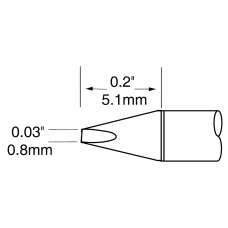 Картридж-наконечник для MX-UF, клин, 0.8х5.0мм